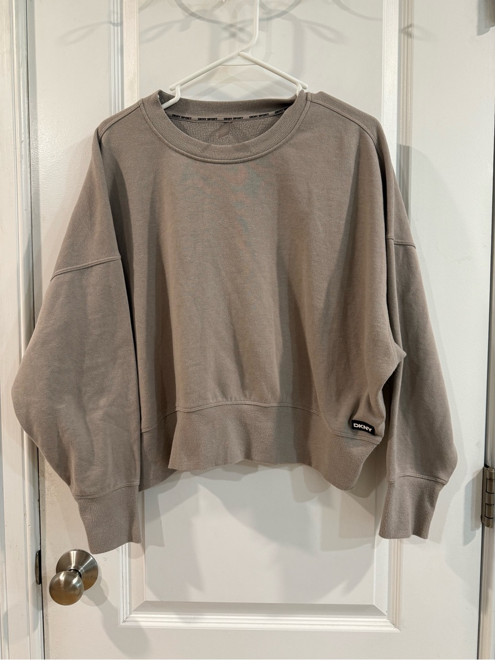 DKNY Sport Women's  Cropped Crewneck Sweatshirt in Light Taupe